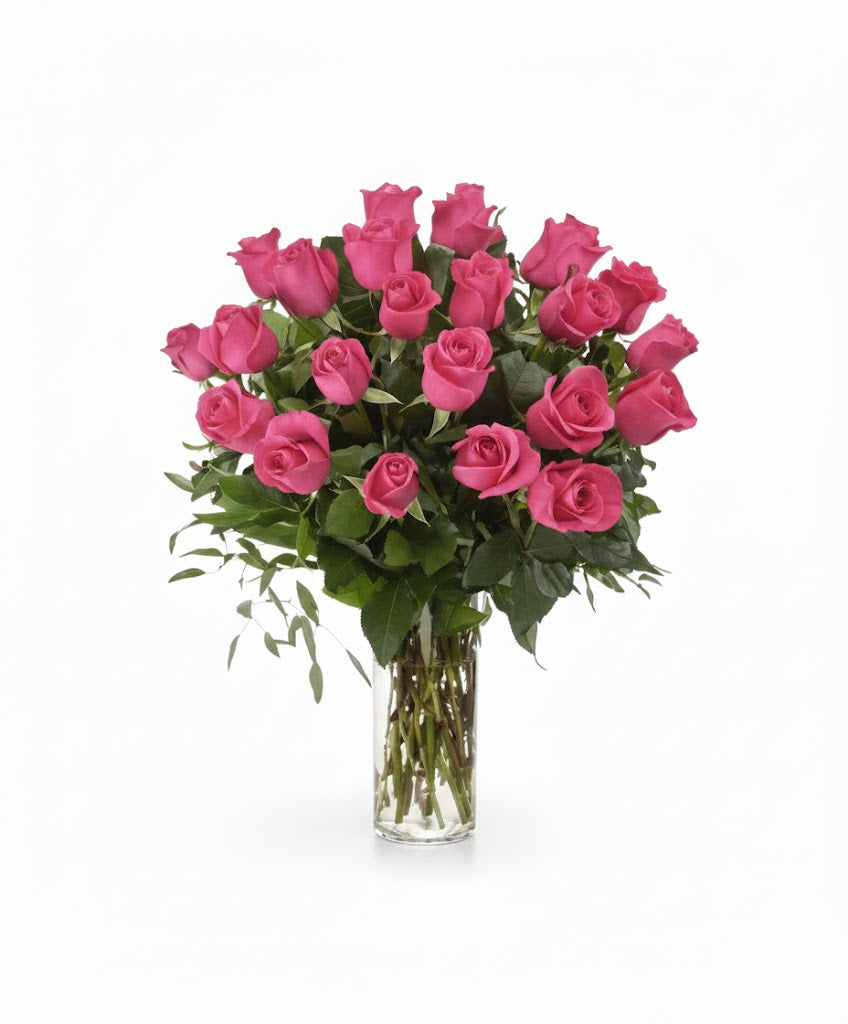 Long Stem Hot Pink Roses